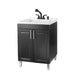 Tehila Black Vanity Cabinet and White Utility Sink with Black Finish Pull-Out Faucet - Sweatfully