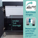 Tehila Black Vanity Cabinet and White Utility Sink with Black Finish Pull-Out Faucet - Sweatfully