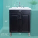 Tehila Black Vanity Cabinet and White Utility Sink with Chrome Finish Pull-Out Faucet - Sweatfully