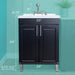 Tehila Black Vanity Cabinet and White Utility Sink with Stainless Steel Finish Pull-Out Faucet - Sweatfully