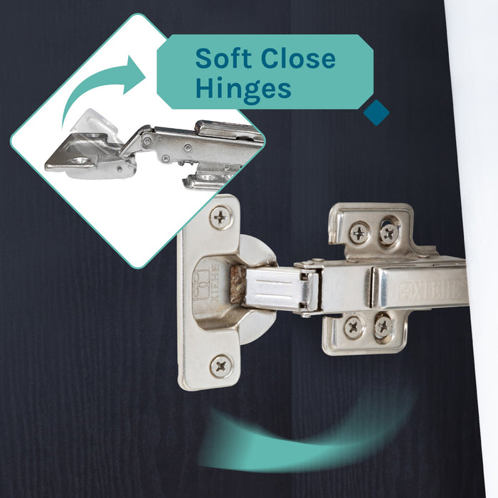 Tehila Black Vanity Cabinet and White Utility Sink with Stainless Steel Finish High-Arc Coil Pull-Down Faucet - Sweatfully