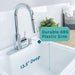 Tehila White Vanity Cabinet and White Utility Sink with Chrome Finish High-Arc Pull-Down Faucet - Sweatfully