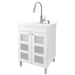 Tehila White Vanity Cabinet and White Utility Sink with Stainless Steel Finish High-Arc Pull-Down Faucet - Sweatfully