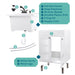 Tehila White Vanity Cabinet and White Utility Sink with Black Finish Pull-Out Faucet - Sweatfully