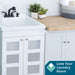 Tehila White Vanity Cabinet and White Utility Sink with Black Finish Pull-Out Faucet - Sweatfully