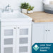 Tehila White Vanity Cabinet and White Utility Sink with Chrome Finish Pull-Out Faucet - Sweatfully