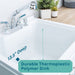 Tehila White Vanity Cabinet and White Utility Sink with Chrome Finish Pull-Out Faucet - Sweatfully