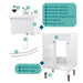 Tehila White Vanity Cabinet and White Utility Sink with Stainless Steel Finish Pull-Out Faucet - Sweatfully