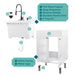 Tehila White Vanity Cabinet and White Utility Sink with Black Finish High-Arc Coil Pull-Down Faucet - Sweatfully