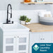 Tehila White Vanity Cabinet and White Utility Sink with Black Finish High-Arc Coil Pull-Down Faucet - Sweatfully