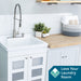 Tehila White Vanity Cabinet and White Utility Sink with Stainless Steel Finish High-Arc Coil Pull-Down Faucet - Sweatfully