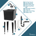 Tehila Space Saver Freestanding Black Utility Sink with Black Finish Pull-Out Faucet - Sweatfully