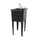 Tehila Space Saver Freestanding Black Utility Sink with Stainless Steel Finish Pull-Out Faucet - Sweatfully