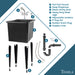Tehila Space Saver Freestanding Black Utility Sink with Stainless Steel Finish Pull-Out Faucet - Sweatfully