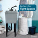 Tehila Space Saver Freestanding Grey Utility Sink with Black Finish Pull-Out Faucet - Sweatfully