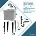 Tehila Space Saver Freestanding Grey Utility Sink with Black Finish Pull-Out Faucet - Sweatfully