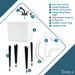 Tehila Space Saver Freestanding White Utility Sink with Black Finish Pull-Out Faucet - Sweatfully