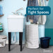 Tehila Space Saver Freestanding White Utility Sink with Chrome Finish Pull-Out Faucet - Sweatfully
