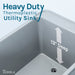Tehila Space Saver Freestanding Grey Utility Sink with Chrome Finish Gooseneck Faucet and Side Sprayer - Sweatfully