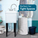 Tehila Space Saver Freestanding White Utility Sink with Chrome Finish Gooseneck Faucet and Side Sprayer - Sweatfully