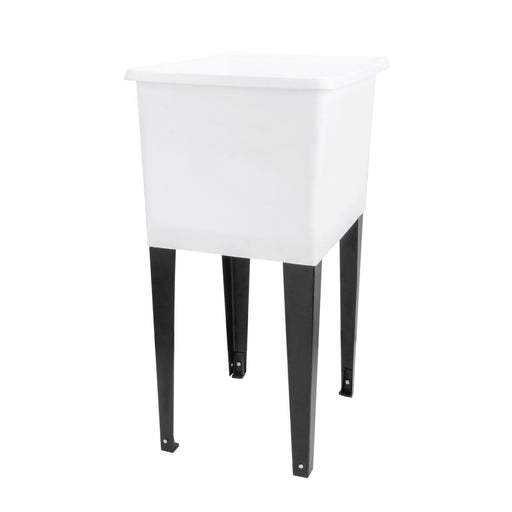Tehila Space Saver Freestanding White Utility Sink - Sweatfully