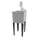 Tehila Space Saver Freestanding Grey Utility Sink with Stainless Steel Finish Low-Profile Pull-Down Faucet - Sweatfully