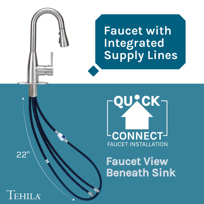Tehila Space Saver Freestanding White Utility Sink with Stainless Steel Finish Low-Profile Pull-Down Faucet - Sweatfully