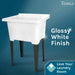 Tehila Luxe Freestanding White Utility Sink with Drainage Kit, No Supply Lines, No Strainer Basket - Sweatfully