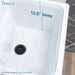 Tehila Luxe Freestanding White Utility Sink with Drainage Kit, No Supply Lines, No Strainer Basket - Sweatfully