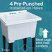 Tehila Luxe Freestanding White Utility Sink with Drainage Kit, No Supply Lines, No Strainer Basket - Sweatfully