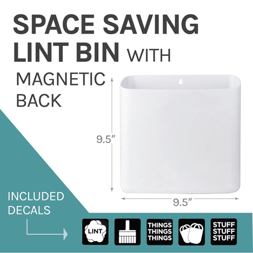 Large Magnetic Lint Bin (White) - Sweatfully