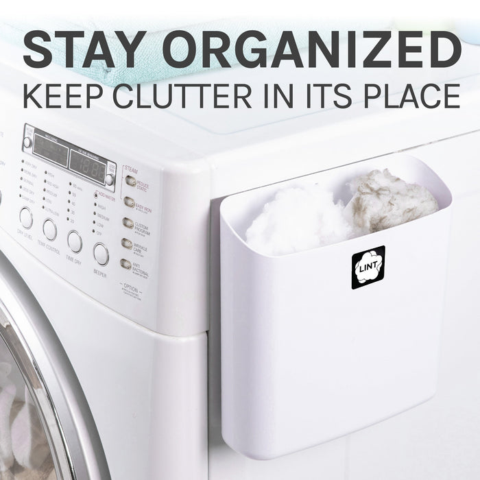 Large Magnetic Lint Bin (White) - Sweatfully