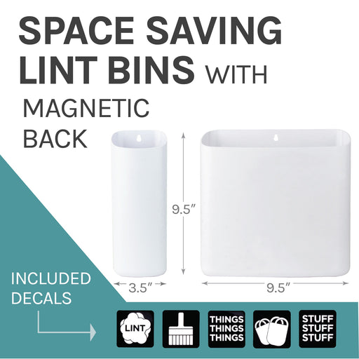 Magnetic Lint Bin Combo Pack (White) - Sweatfully