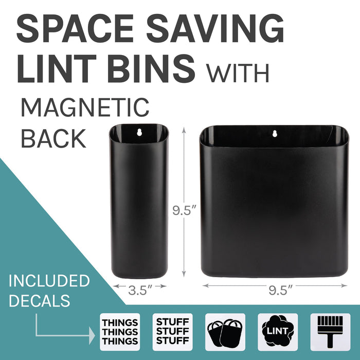 Magnetic Lint Bin Combo Pack (Black) - Sweatfully