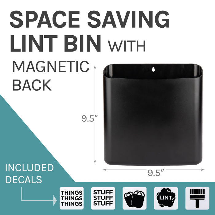 Large Magnetic Lint Bin (Black) - Sweatfully