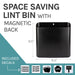 Large Magnetic Lint Bin (Black) - Sweatfully