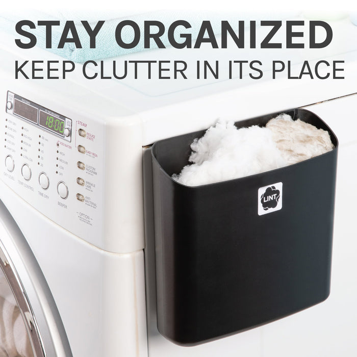 Large Magnetic Lint Bin (Black) - Sweatfully