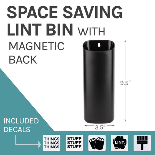 Small Magnetic Lint Bin (Black) - Sweatfully