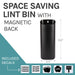Small Magnetic Lint Bin (Black) - Sweatfully