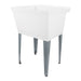 Tehila Standard Freestanding White Utility Sink with Grey Legs, Water Supply Lines Included - Sweatfully