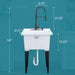 Tehila Luxe Freestanding White Utility Sink with Black Finish High-Arc Coil Pull-Down Faucet - Sweatfully