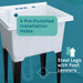 Tehila Luxe Freestanding White Utility Sink with Stainless Steel Finish High-Arc Coil Pull-Down Faucet - Sweatfully