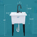 Tehila Luxe Freestanding White Utility Sink with Black Finish Low-Profile Pull-Down Faucet - Sweatfully