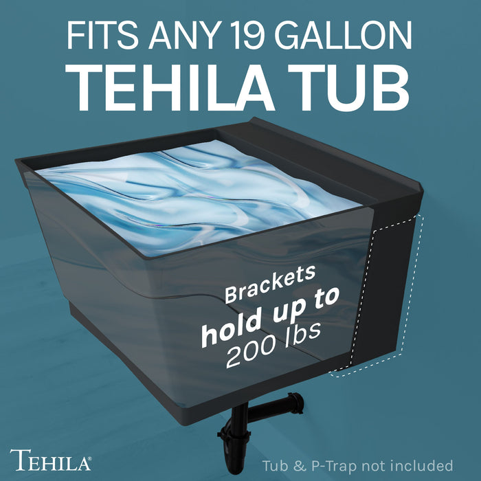 Tehila Black Wall Mounting Kit for Tehila Standard Sinks - Sweatfully