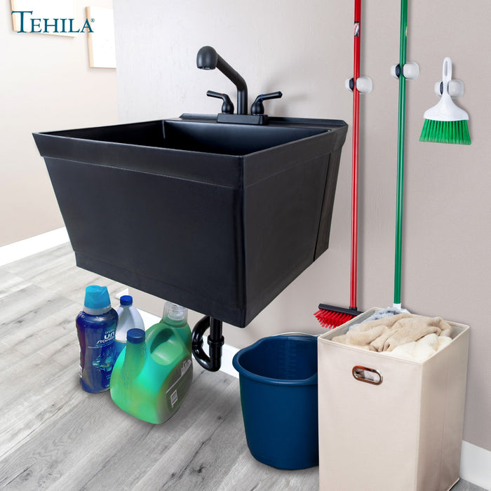 Tehila Black Wall Mounting Kit for Tehila Standard Sinks - Sweatfully