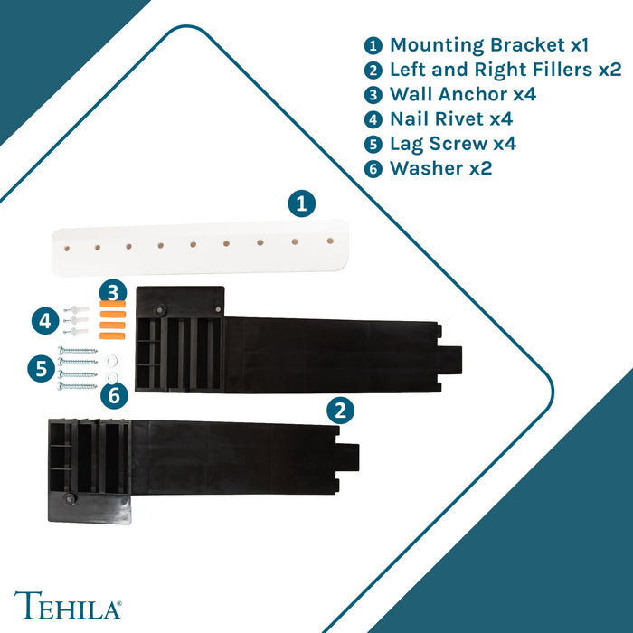 Tehila Black Wall Mounting Kit for Tehila Standard Sinks - Sweatfully