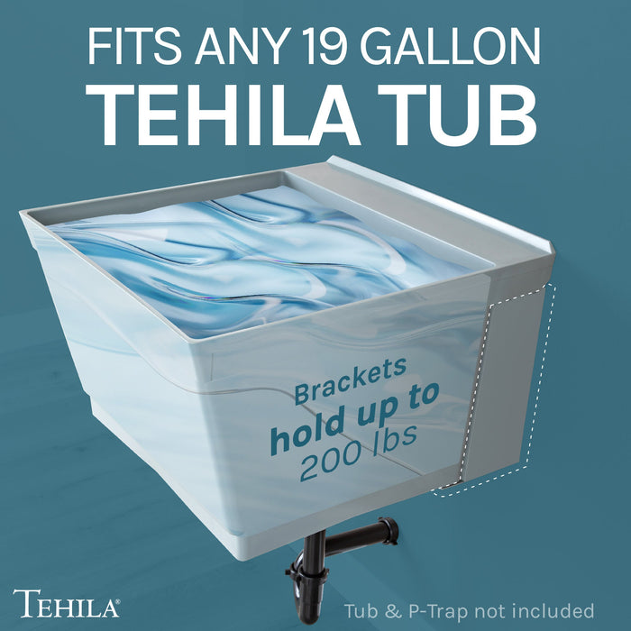 Tehila Grey Wall Mounting Kit for Tehila Standard Sinks - Sweatfully