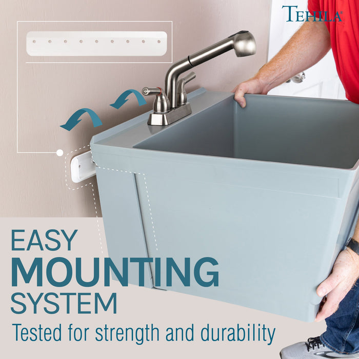 Tehila Grey Wall Mounting Kit for Tehila Standard Sinks - Sweatfully