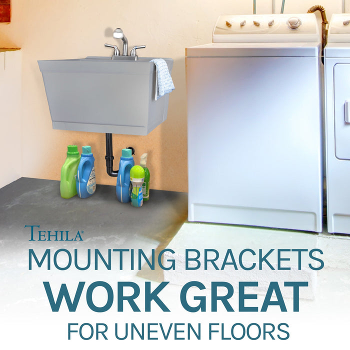 Tehila Grey Wall Mounting Kit for Tehila Standard Sinks - Sweatfully