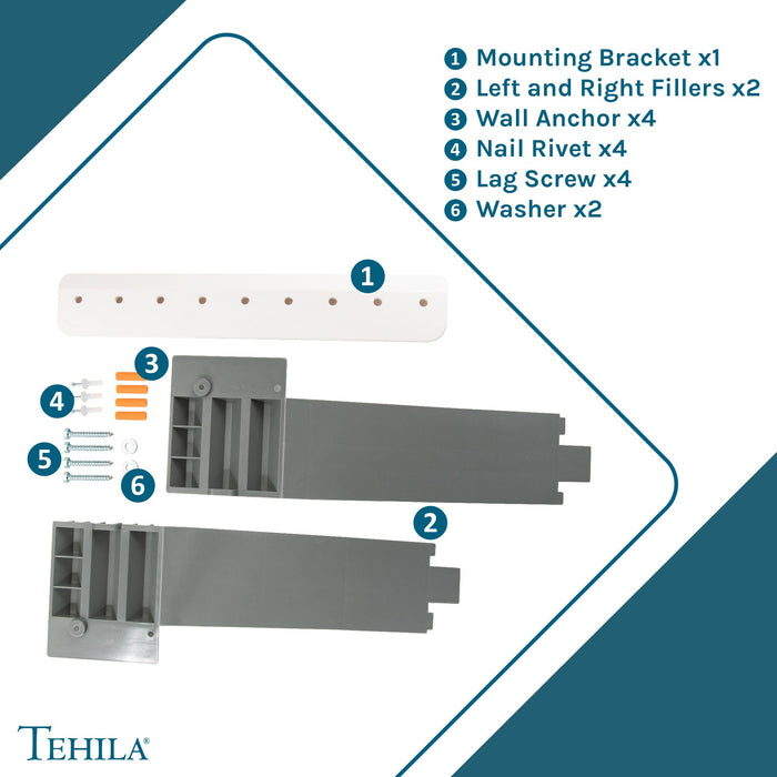 Tehila Grey Wall Mounting Kit for Tehila Standard Sinks - Sweatfully
